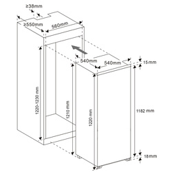 Встраиваемый холодильник Samus SFBI224E (White) Thumb