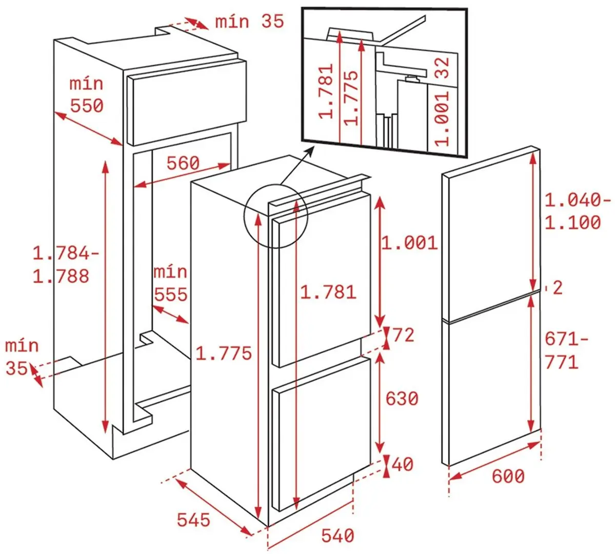 Встраиваемый холодильник Teka CI3 350 NF (Gray)
