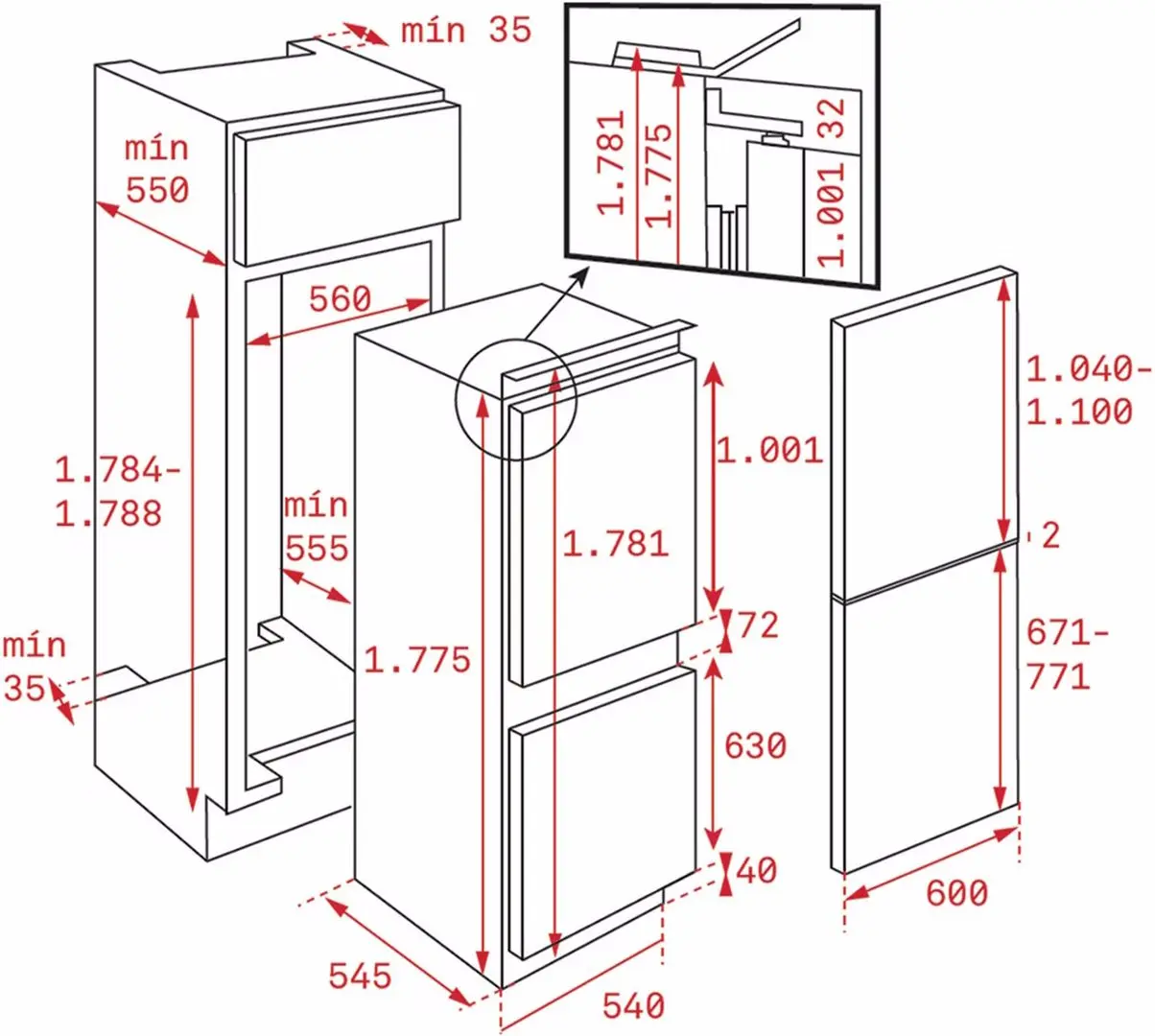 Встраиваемый холодильник Teka RBF 73340 FI EU (Gray)