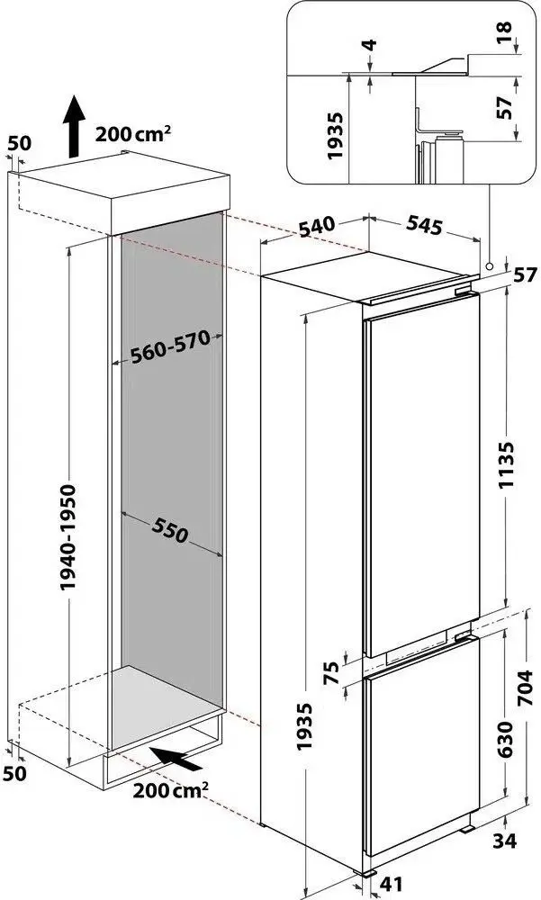 Frigider incorporabil Whirlpool WHC20 T573 (White)