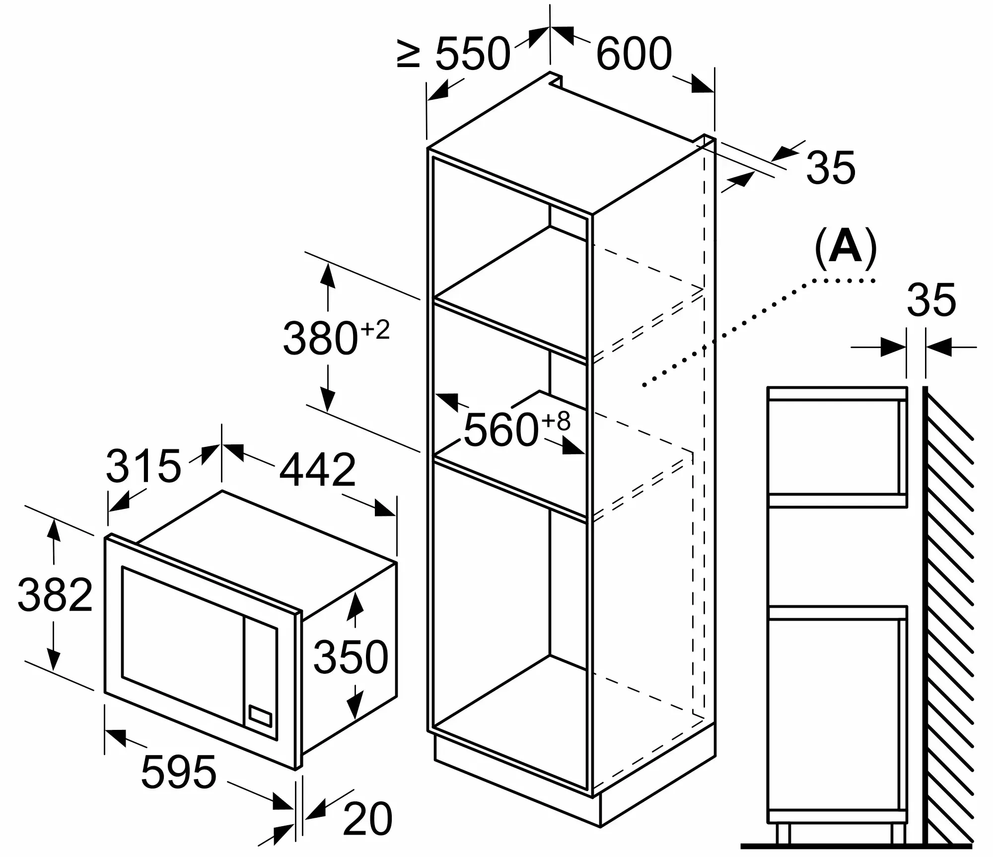 Cuptor cu microunde incorporabil Bosch BFL623MB3 (Black)