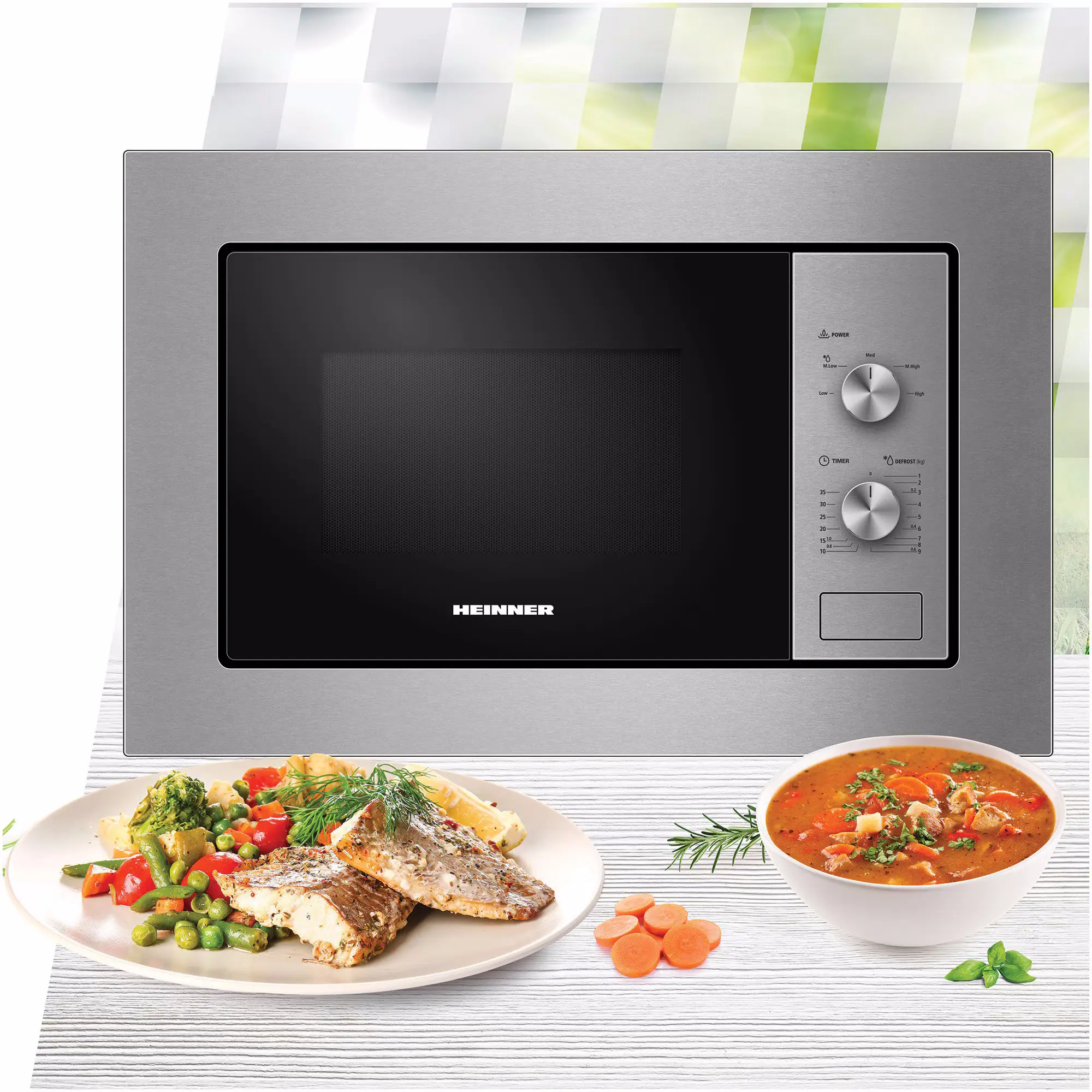 Встраиваемая микроволновая печь Heinner HMW-MDBI20MIX (Inox)