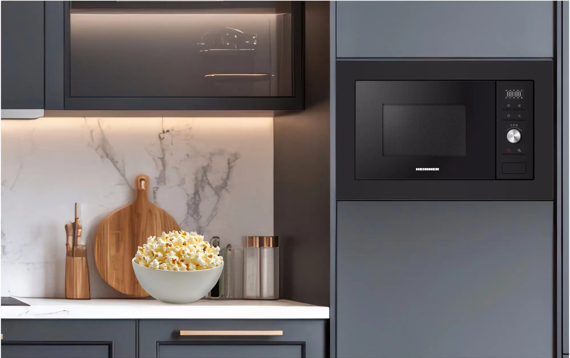Cuptor cu microunde incorporabil Heinner HMW-MDBI28GDBK (Black)