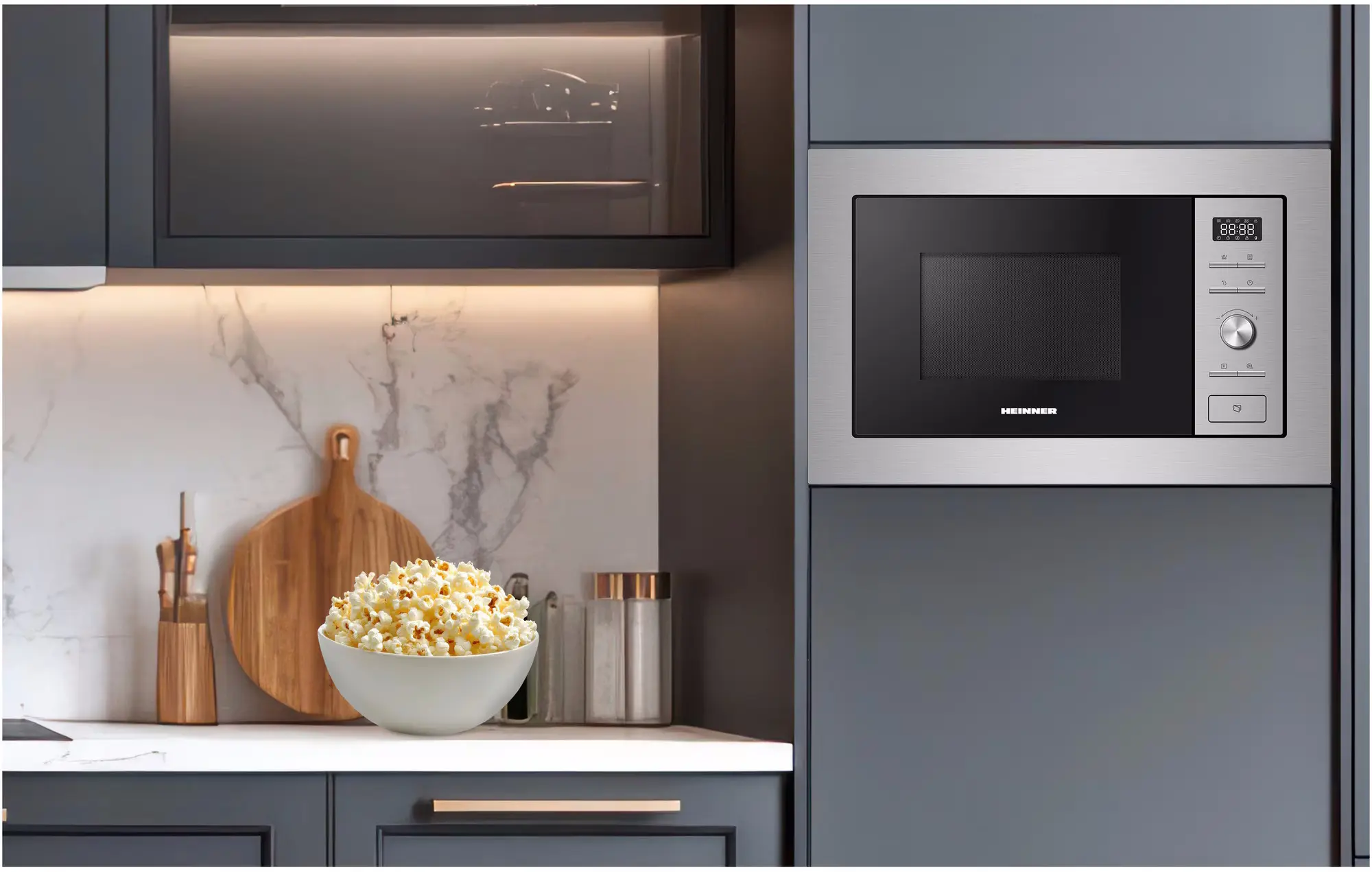 Встраиваемая микроволновая печь Heinner HMW-MDBI28GDIX (Inox)