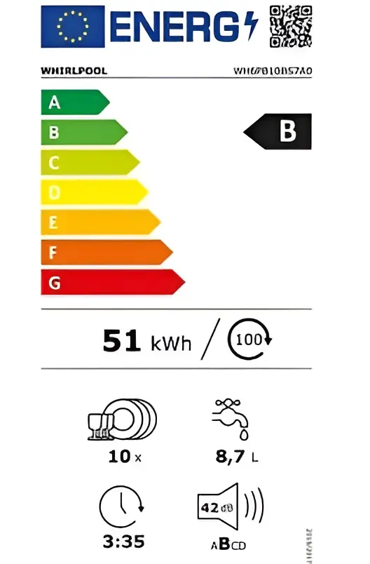 Masina de spalat vase incorporabila Whirlpool WH6PB10BS7A0 (Beige)