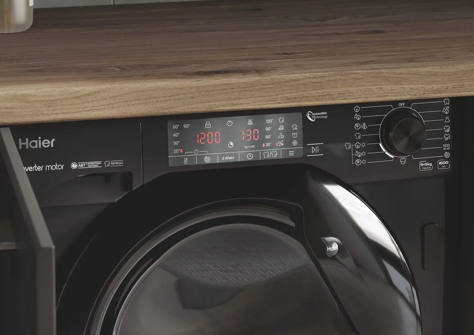 Masina de spalat Haier HWDQ90B416FWBB-S (Black)