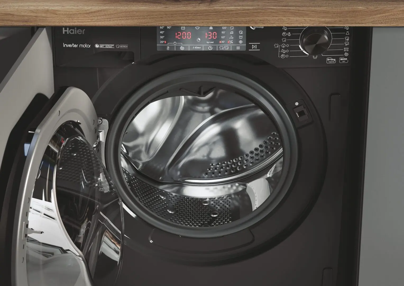 Masina de spalat Haier HWDQ90B416FWBB-S (Black)