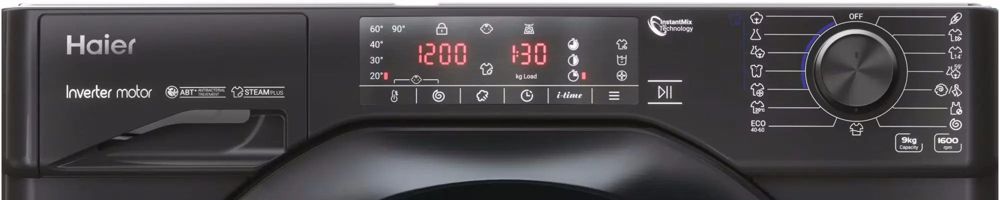 Встраиваемая стиральная машина Haier HWQ90B416FWBB-S (Black)