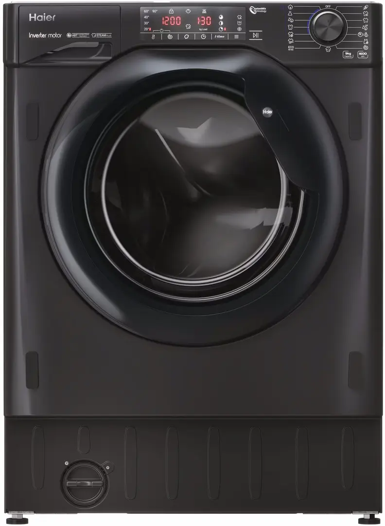 Встраиваемая стиральная машина Haier HWQ90B416FWBB-S (Black)