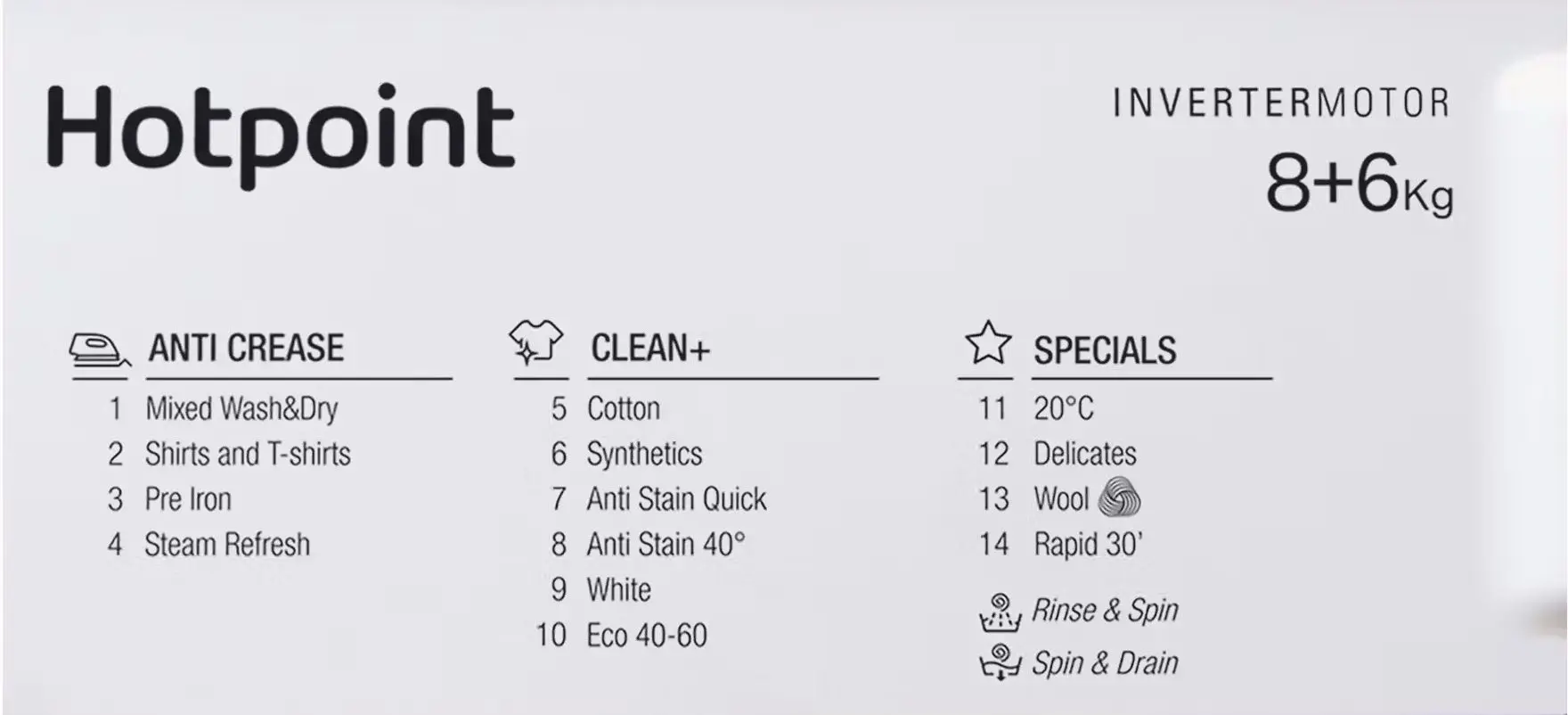 Mașină de spălat cu uscător incorporabilă Hotpoint-Ariston BI WDHG 861485 EU (White) - 6