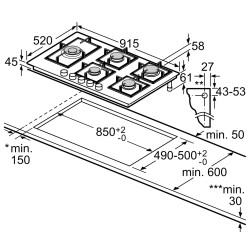 Встраиваемая газовая варочная панель Bosch PRS9A6H40 (Black) Thumb