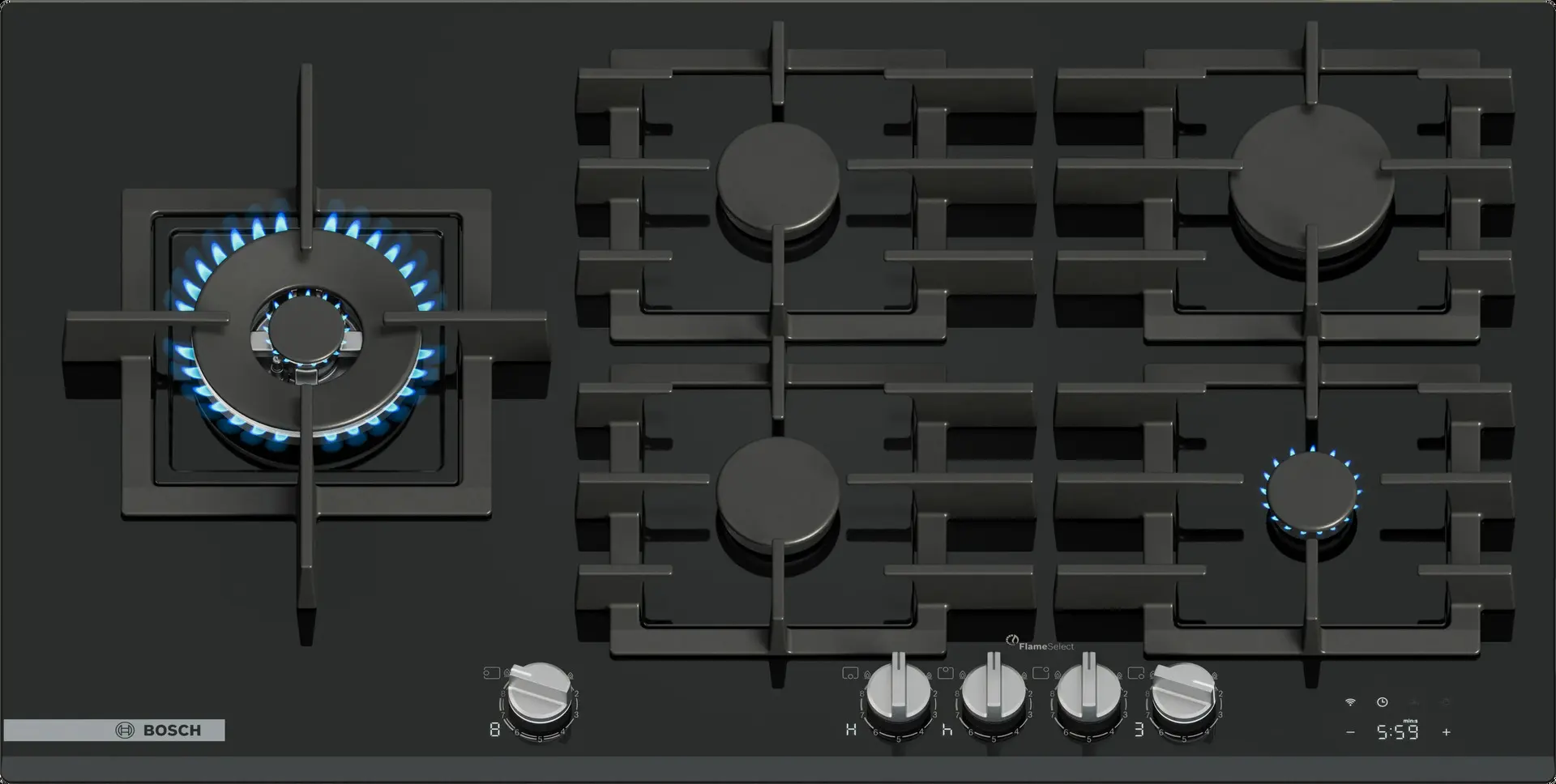 Встраиваемая газовая варочная панель Bosch PRS9A6H40 (Black)