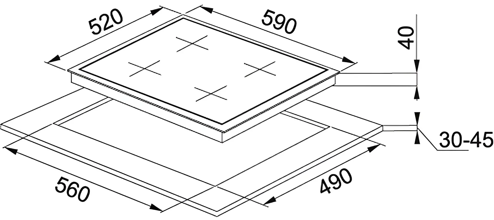 Встраиваемая варочная газовая панель Franke 106.0490.177 FHNG 604 4G TC BK C (Black)
