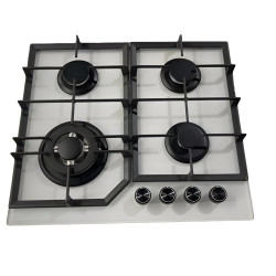 Plita incorporabila pe gaz Tornado H77-6004SR MATT GL WH (White)