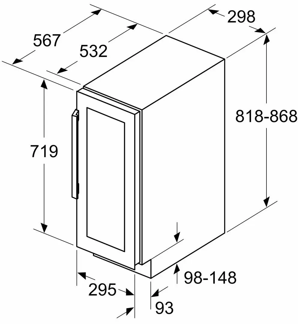 Vitrina de vinuri incorporabila Bosch KUW20VHF0 (Black)