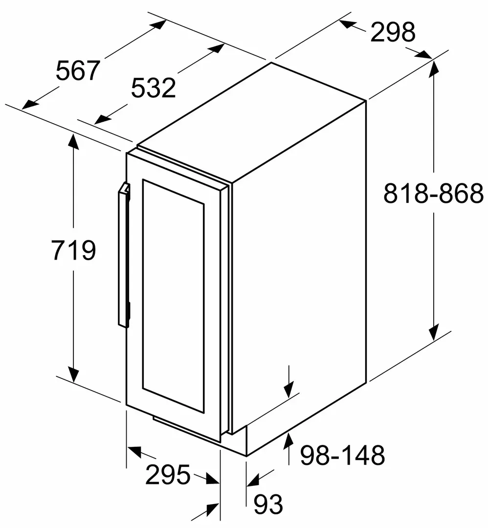 Vitrina de vinuri incorporabila Siemens KU20WVHF0 (Black)