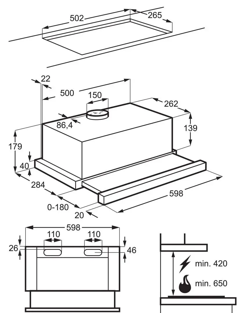 Hota incorporabila AEG DPB3632S (Grey)