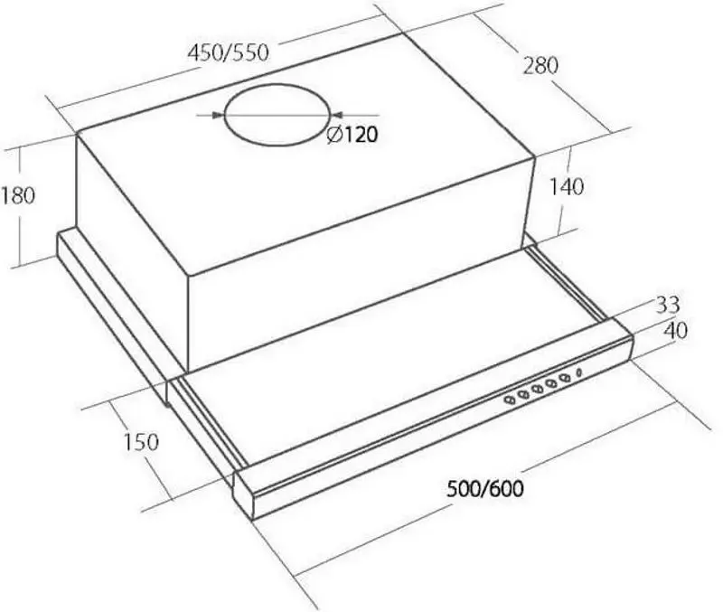 Hota icorporabila Akpo WK-7 Light 50 (Inox) - 2