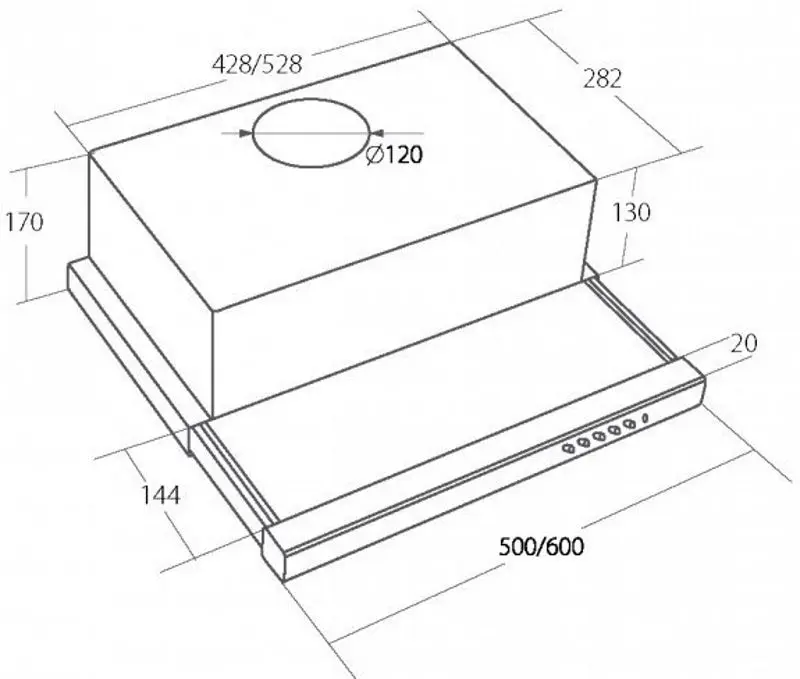 Встраиваемая вытяжка Akpo WK-7 Light Eco 60 (White) - 3