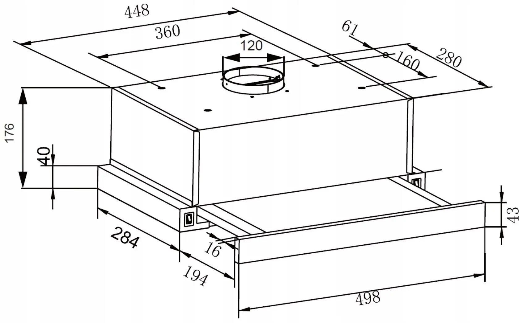 Встраиваемая вытяжка Amica OTP5234I (Inox) - 2
