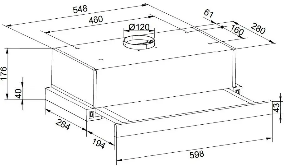 Hota incorporabila Backer Gliso 650 (60) IV GL (Ivory)