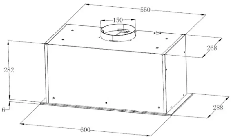 Hota incorporabila Backer HIPER60 1200 BL LED (Black) - 2