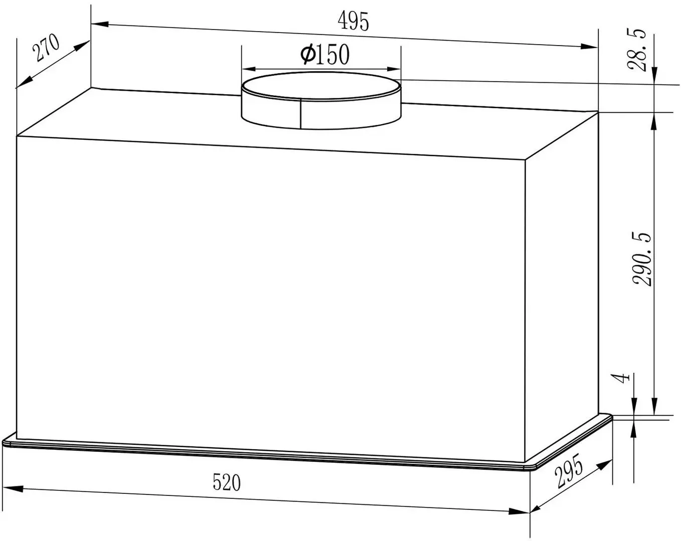 Встраиваемая вытяжка Berdsen BT-239 (Black)