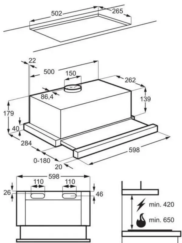 Встраиваемая вытяжка Electrolux LFP326FB (Black)