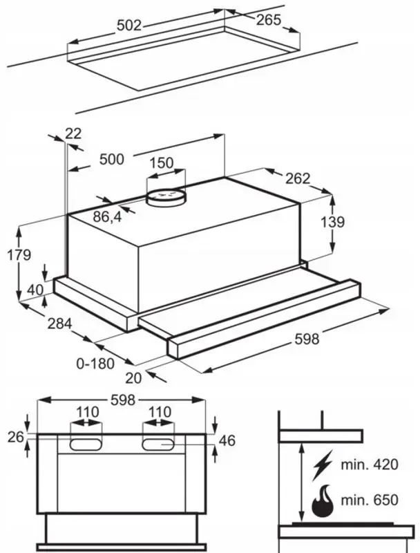 Встраиваемая вытяжка Electrolux LFP326FW (White)