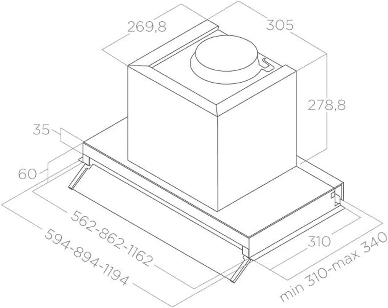 Hota incorporabila Elica Box in Lux LX/IX/A/60 (Grey)