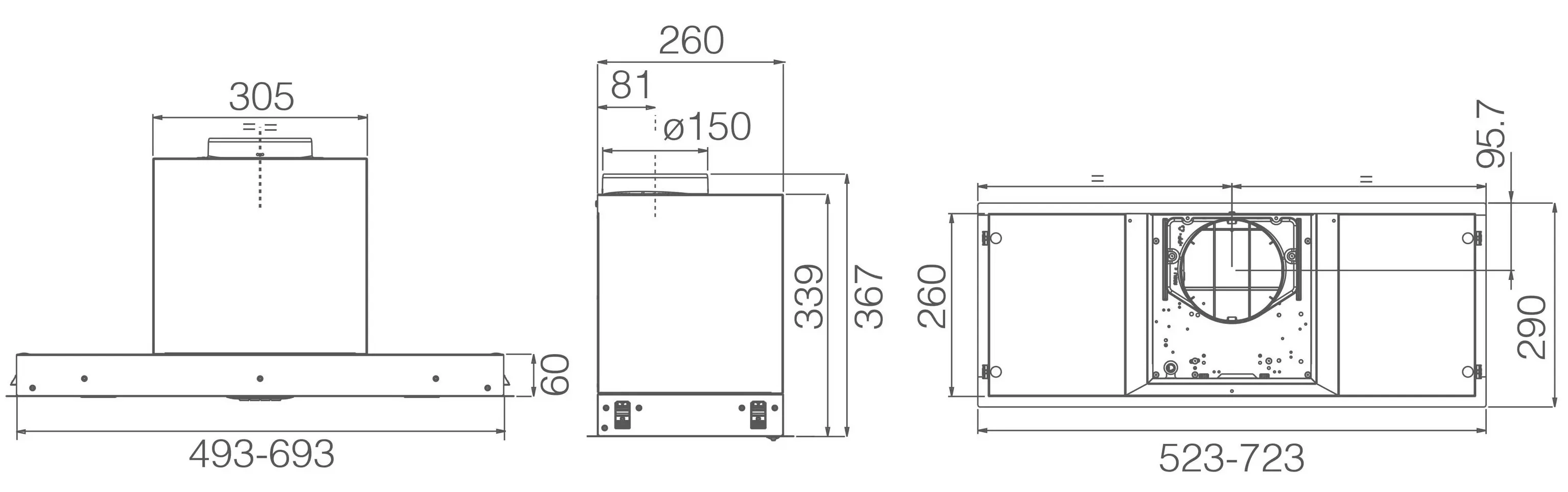 Встраиваемая Вытяжка Elica Hidden 2.0 BL MAT/A/52 (Black)