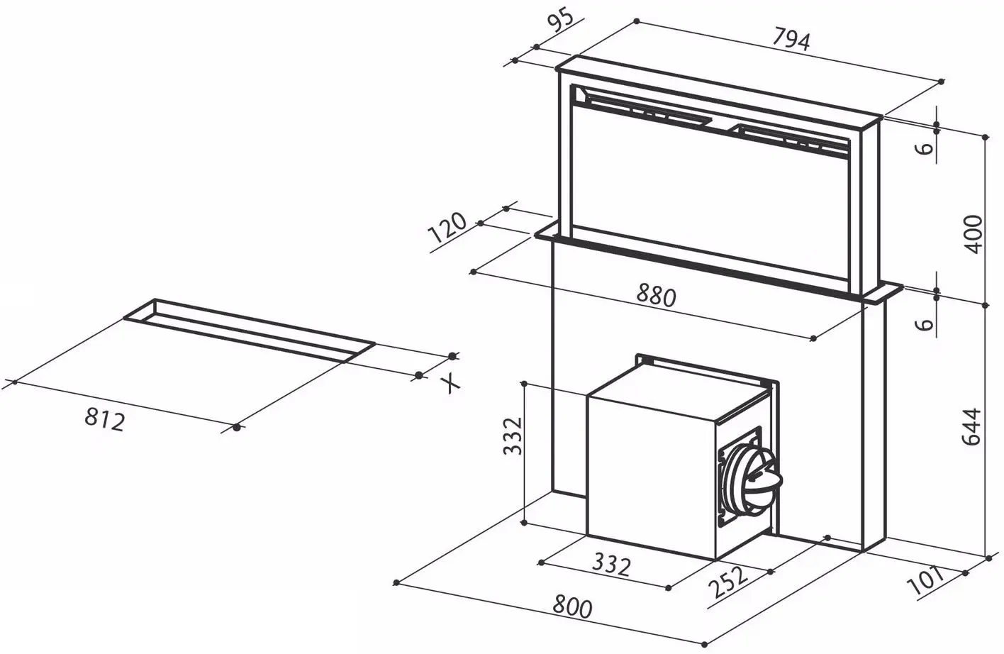 Встраиваемая вытяжка Faber Fabula Plus EV8+ BK A90 (Black)