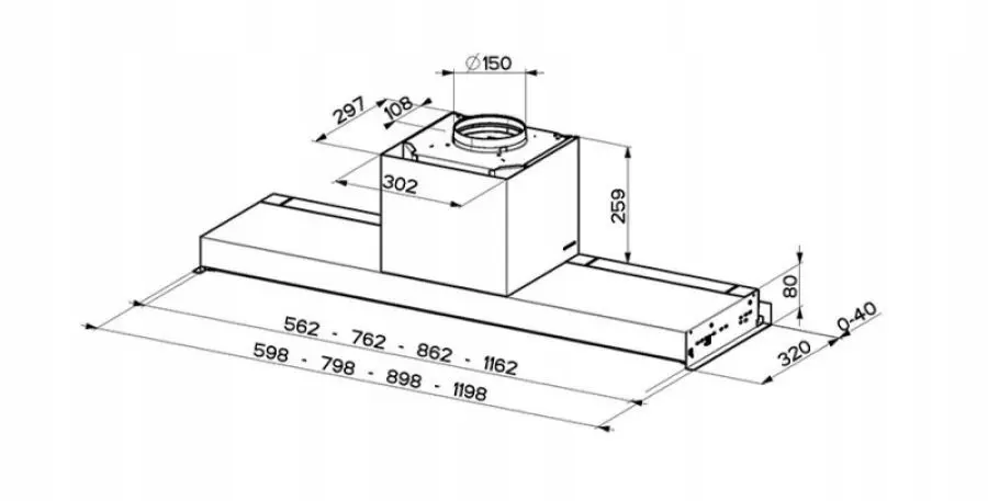 Hota incorporabila Faber In-Nova Touch X/BK A60 (Inox)