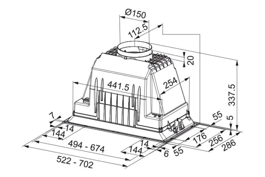 Встраиваемая вытяжка Franke Inca Smart FBI 525 PLUS (Black) - 3