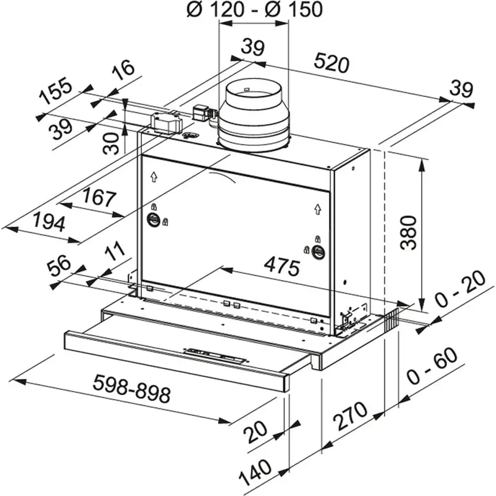 Встраиваемая вытяжка Franke Omnia FTCO 60 XS (Inox) - 2