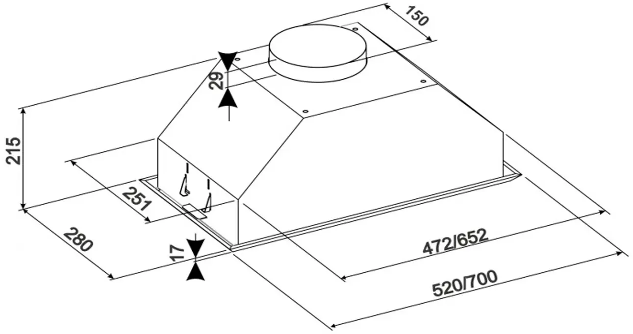 Встраиваемая вытяжка Mastercook Modul 1200(52) LED (Black)