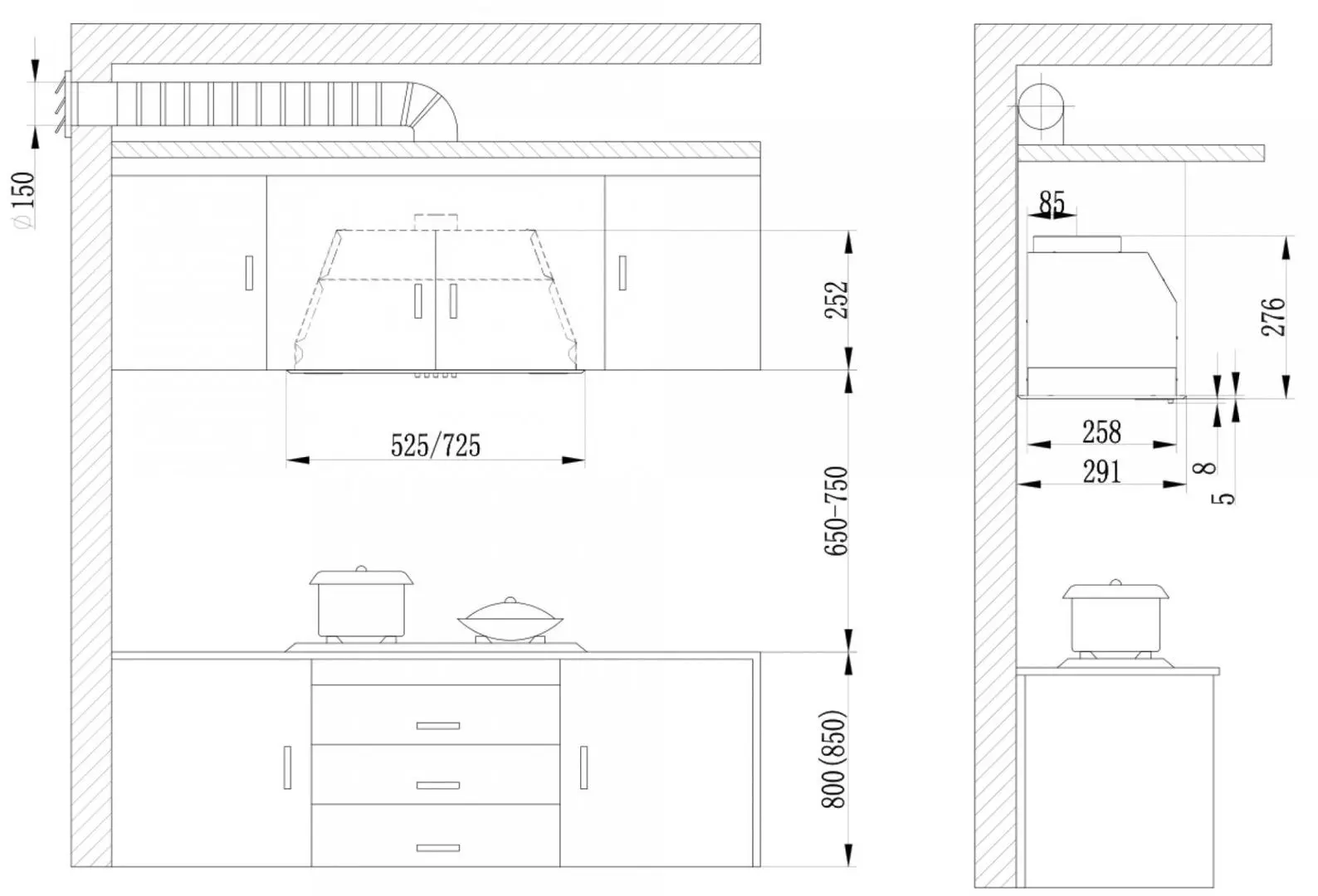 Встраиваемая вытяжка Samus HS6032DTGB (Black) - 3