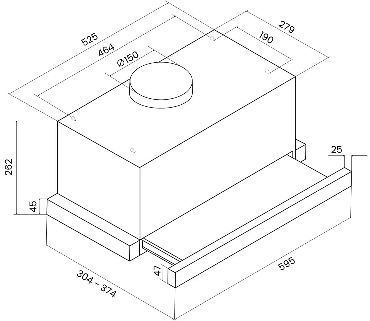 Встраиваемая вытяжка Starcrest STH-550BK (Inox/Black)