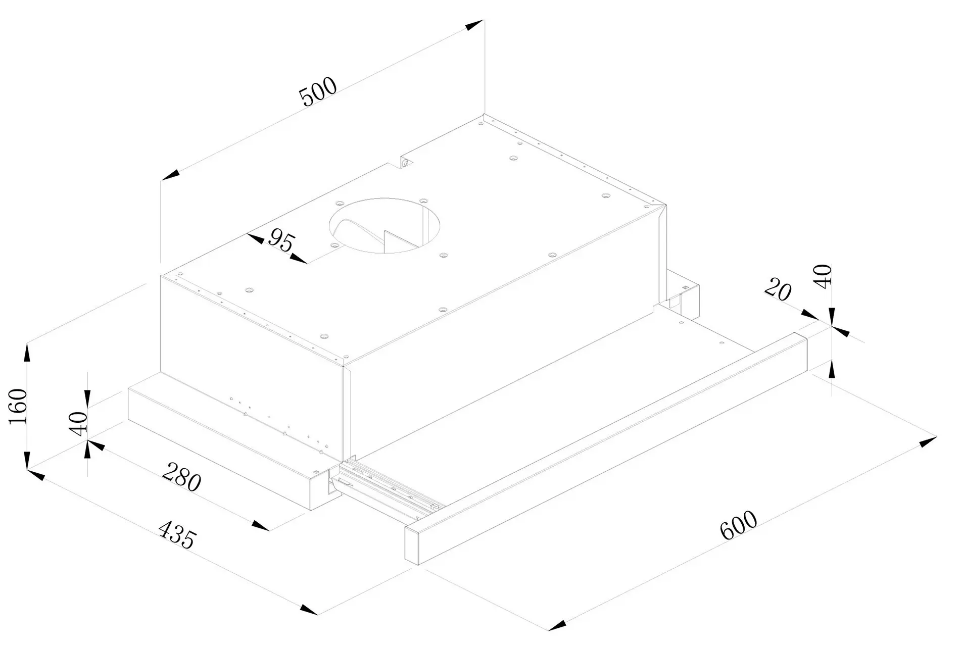 Встраиваемая вытяжка Tesla DT600AX (Inox) - 5