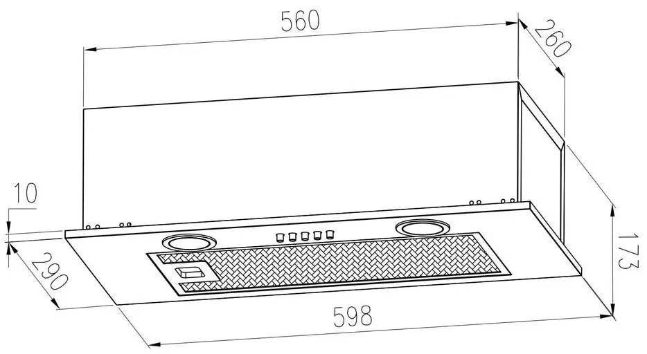 Встраиваемая вытяжка Berdsen BE-50 60cm (Black)