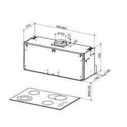 Hota incorporabila Faber 106/35 Plus SRM LED LG A86 (Light Gray) Thumb