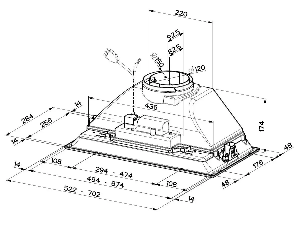 Hota incorporabila Faber Inca Smart LG A70 (Gray)