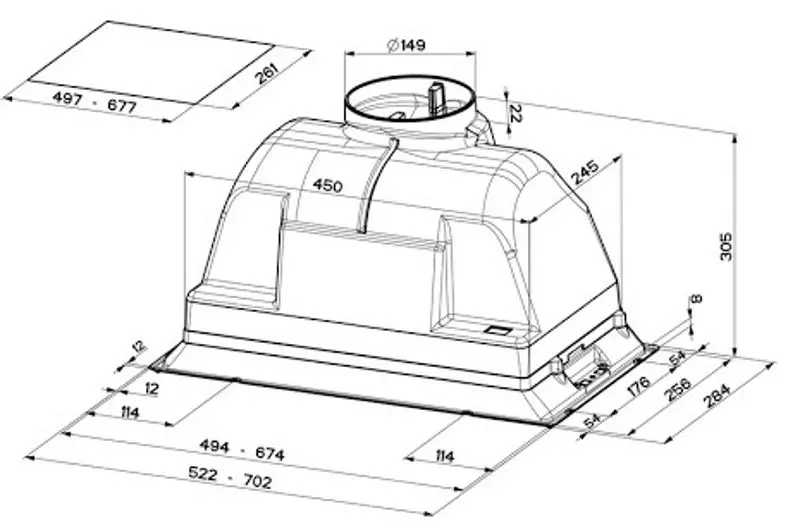 Hota incorporabila Faber Inka Plus HCS X A70 (Inox)