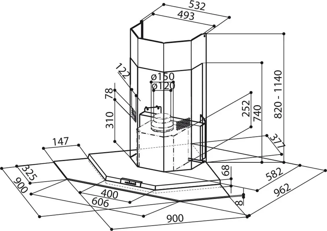 Вытяжка Faber Premio Angolo/SP EV8 LED X/V A90 (Inox)