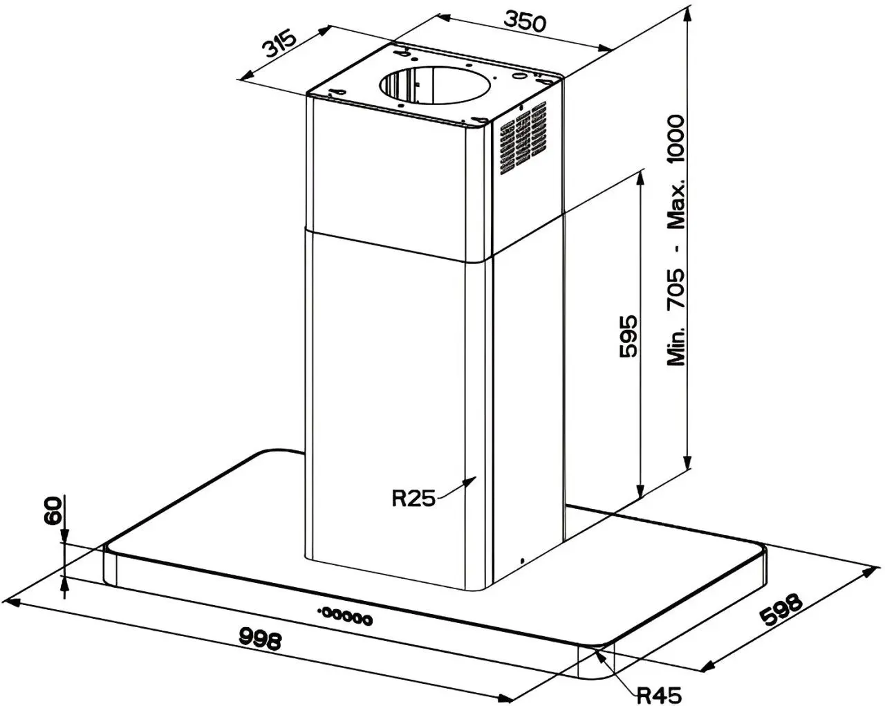 Вытяжка Faber T-Light Isola EV8+ WH MATT A100 (White)
