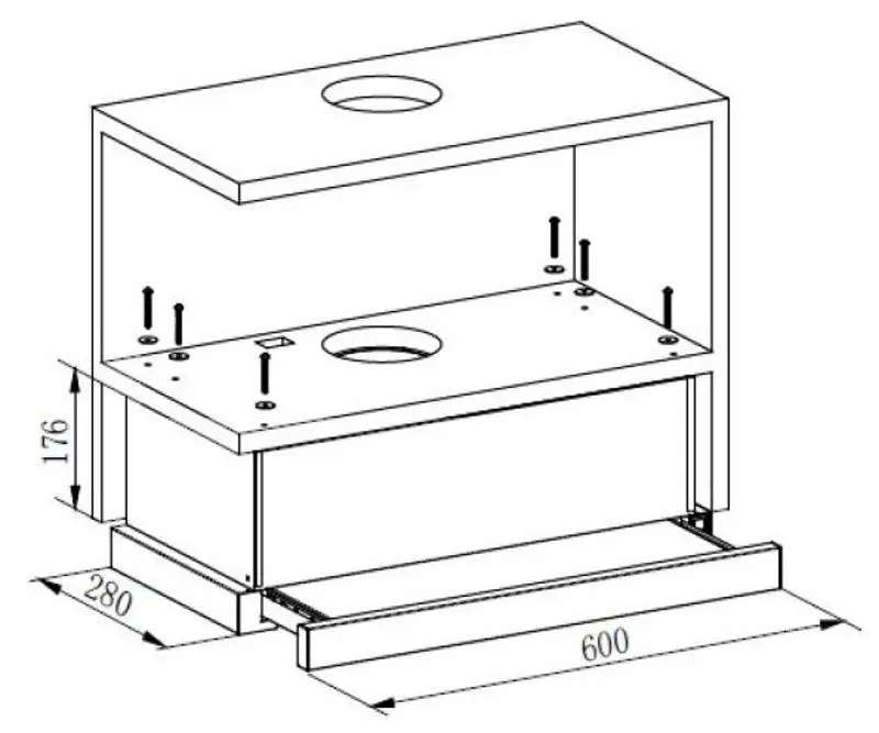 Встраиваемая вытяжка Heinner HTCH-440GBK (Black)