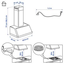Hota de bucatarie Ikea Fokusera 70 (Black) Thumb