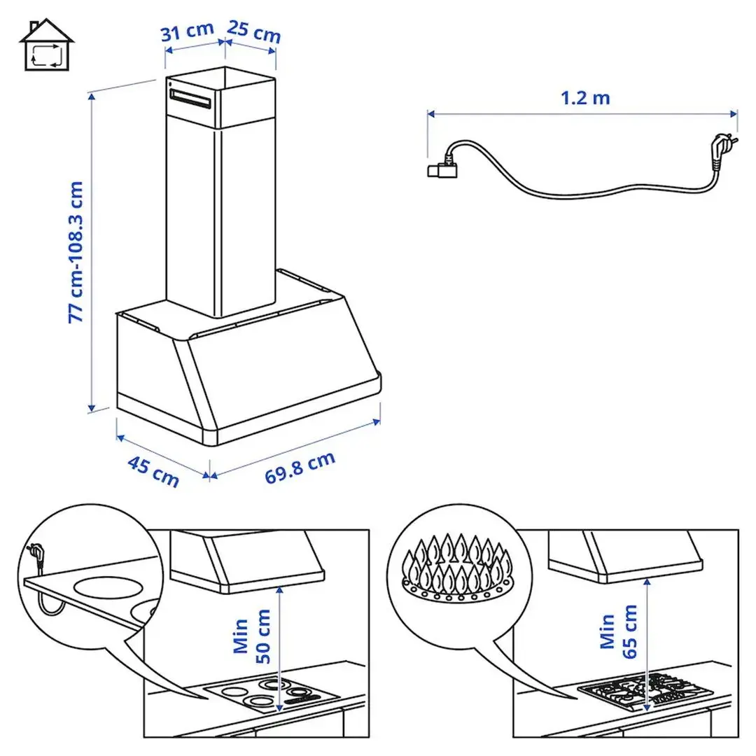 Hota de bucatarie Ikea Fokusera 70 (Black) - 10