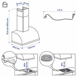 Hota de bucatarie Ikea Fullstandig 80 (White) Thumb