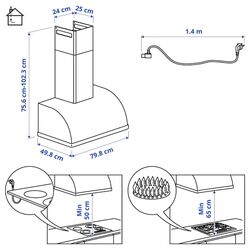 Hota de bucatarie Ikea Fullstandig 80 (White) Thumb